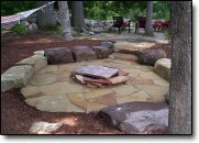 Flagstone patio and firepit.