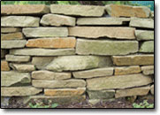 Hand-stackable wall stone.