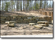 Lakeshore natural stone retaining wall.